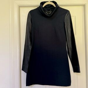 Bod & Christensen Leather Sleeved shift dress